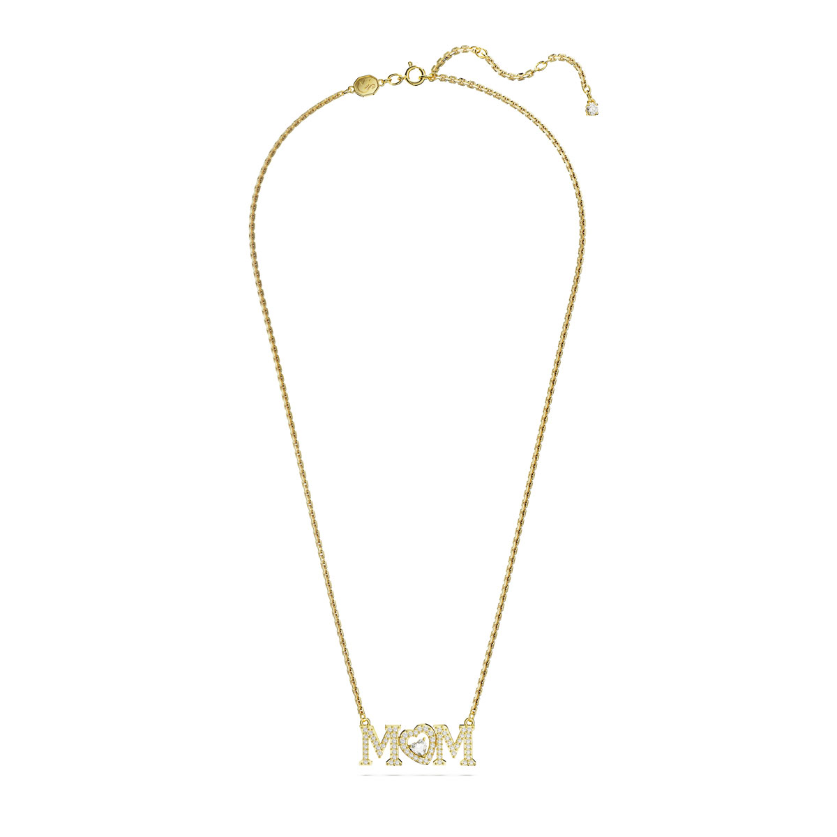 Swarovski Crystal and Gold Mom Pendant Necklace